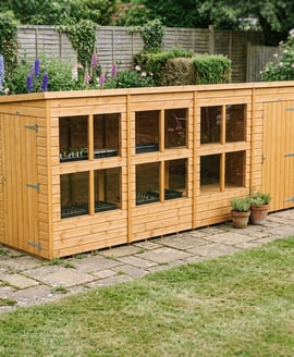 Power 16x4 Pent Potting Shed Combi