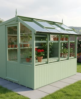 Swallow Jay 6x8 Painted Wooden Potting Shed