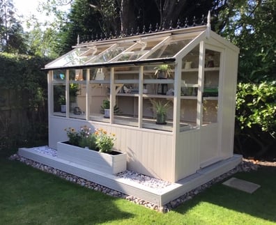 Swallow Jay Painted Potting Sheds